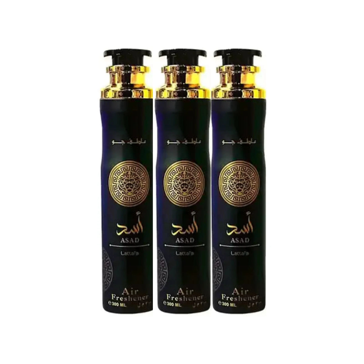 Three Lattafa Asad 300ml air fresheners - bundle of 3