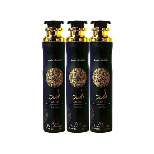 Three Lattafa Asad 300ml air fresheners - bundle of 3