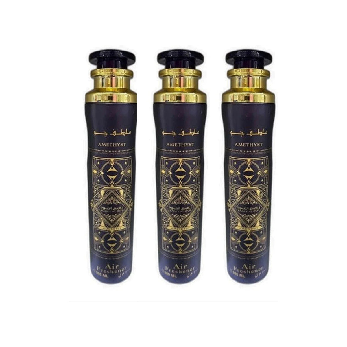 Three Lattafa Badee Al Oud Amethyst 300ml air fresheners - bundle of 3