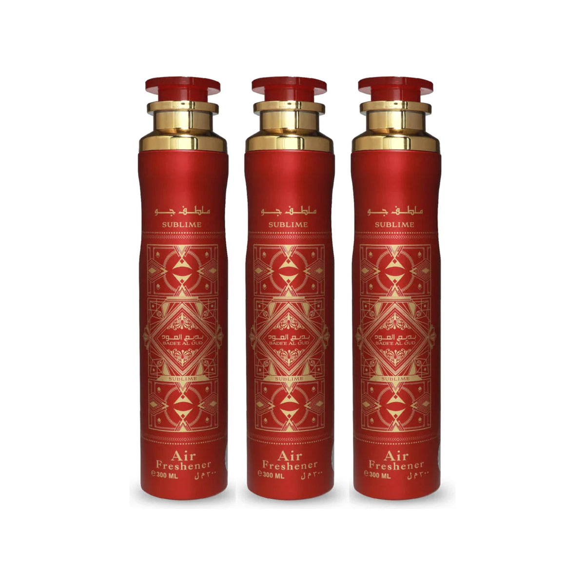 Three Lattafa Badee Al Oud Sublime 300ml air fresheners - bundle of 3