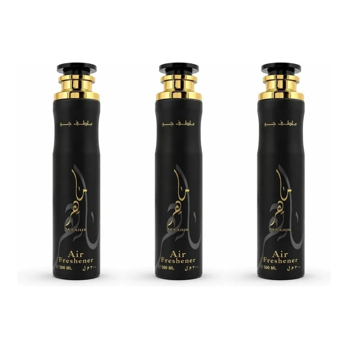 Three Lattafa Maahir 300ml air fresheners - bundle of 3