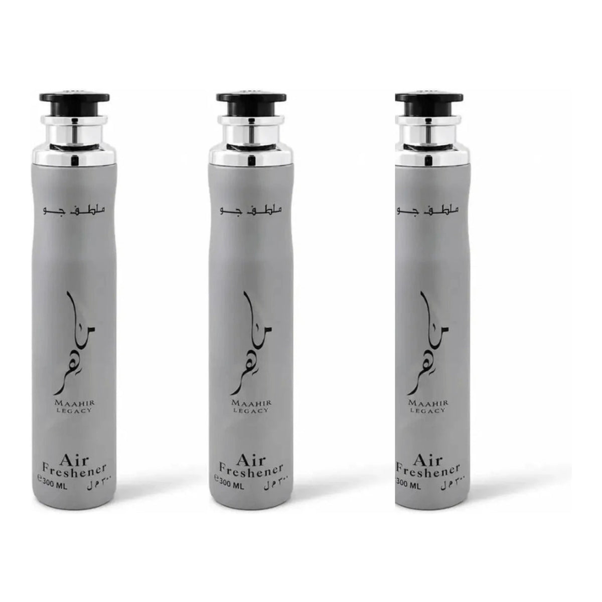 Three Lattafa Maahir Legacy 300ml air fresheners - bundle of 3