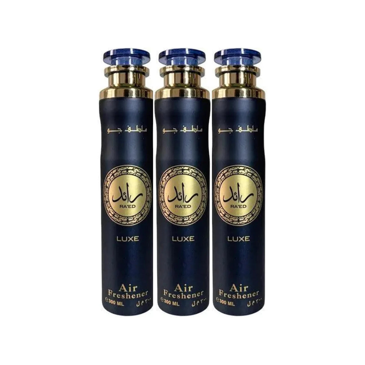 Three Lattafa Ra'ed Lux 300ml air fresheners - bundle of 3
