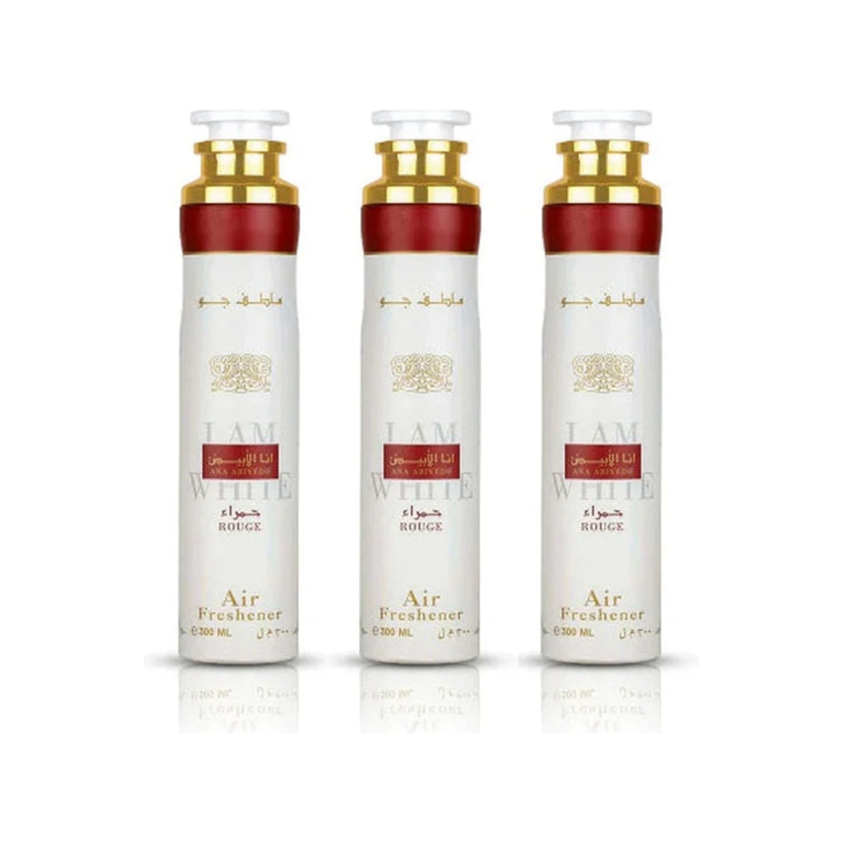 Three Lattafa Ana Abiyedh Rouge 300ml air fresheners - bundle of 3