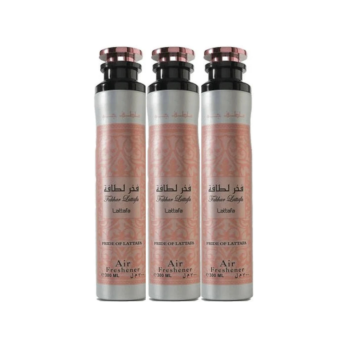 Three Lattafa Fakhar Rose 300ml air fresheners - bundle of 3