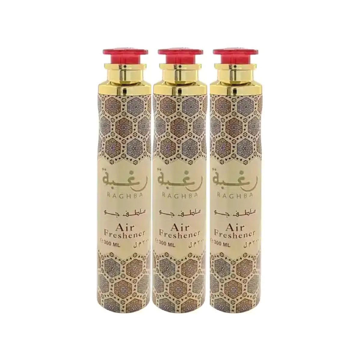 Three Lattafa Raghba 300ml air fresheners - bundle of 3